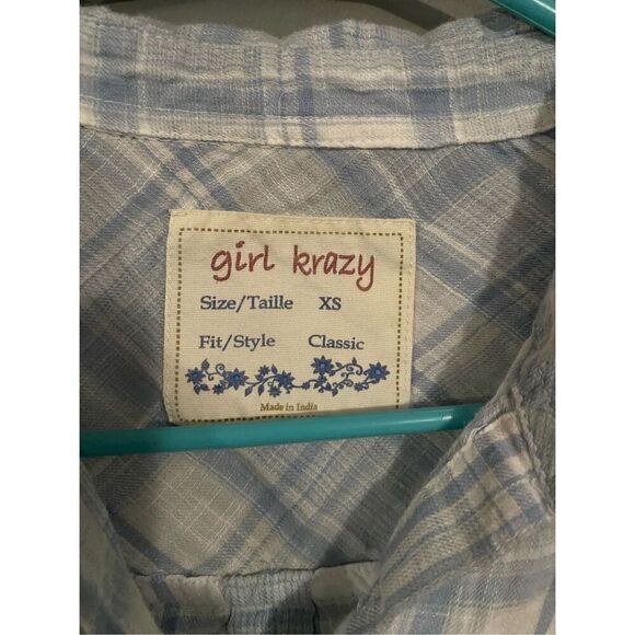 Girl Krazy Long Sleeve Button Up Top Size XSmall - Picture 3 of 4